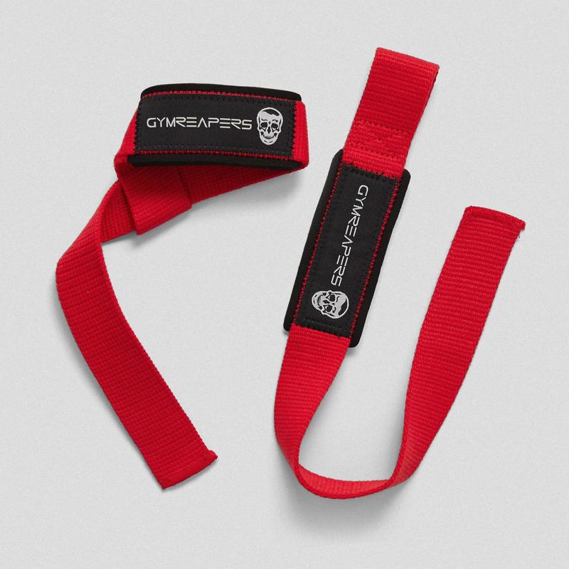 Lifting Straps | Premium Padded Weightlifting Straps - Red Black