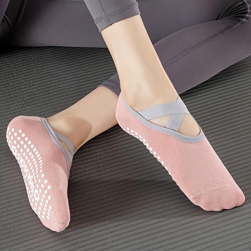 6 pairs of women's tube socks, silicone non-slip socks, indoor sports yoga pilates floor socks