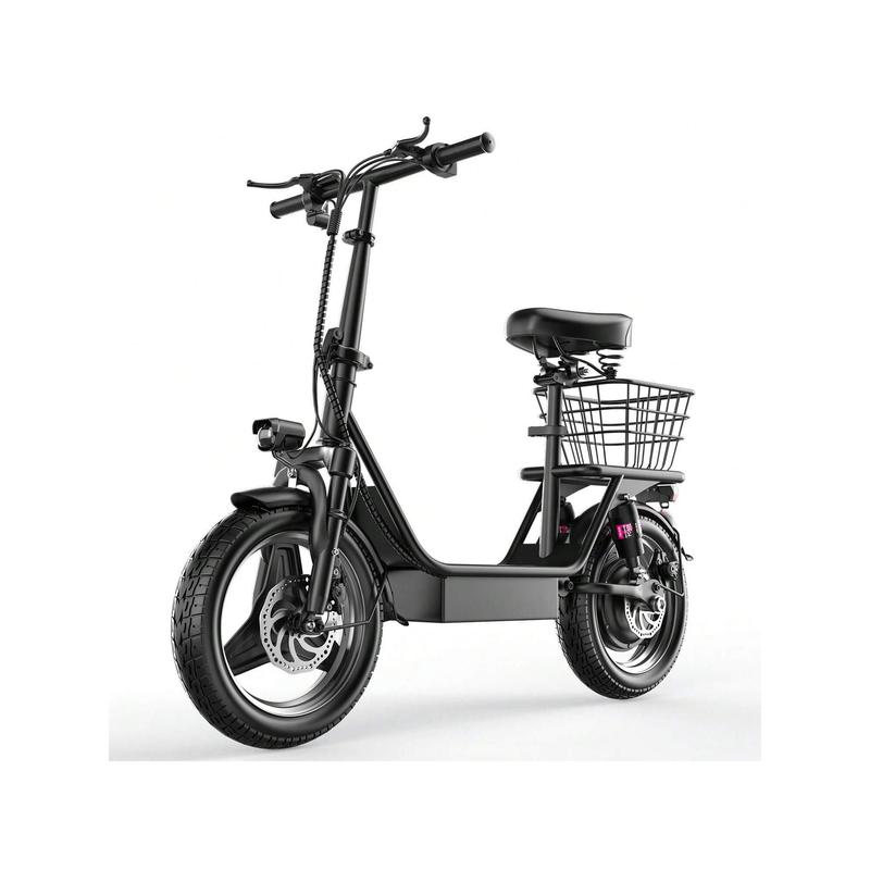 Electric Scooter Adults, 500W(650W Peak) Motor, 25mph Speed 30Miles Long Range Electric Scooter With Seat, Dual Disc Brakes, 48V 15AH E Scooter For Commuter, Travel