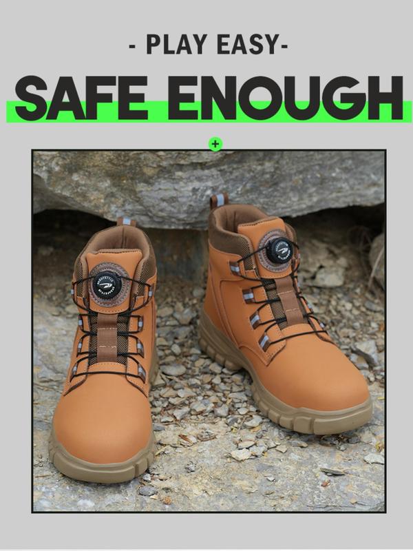 Men's Solid Color  Hiking Shoes, Casual Outdoor Sports Shoes, Non-slip & Anti-puncture Work Safety Shoes