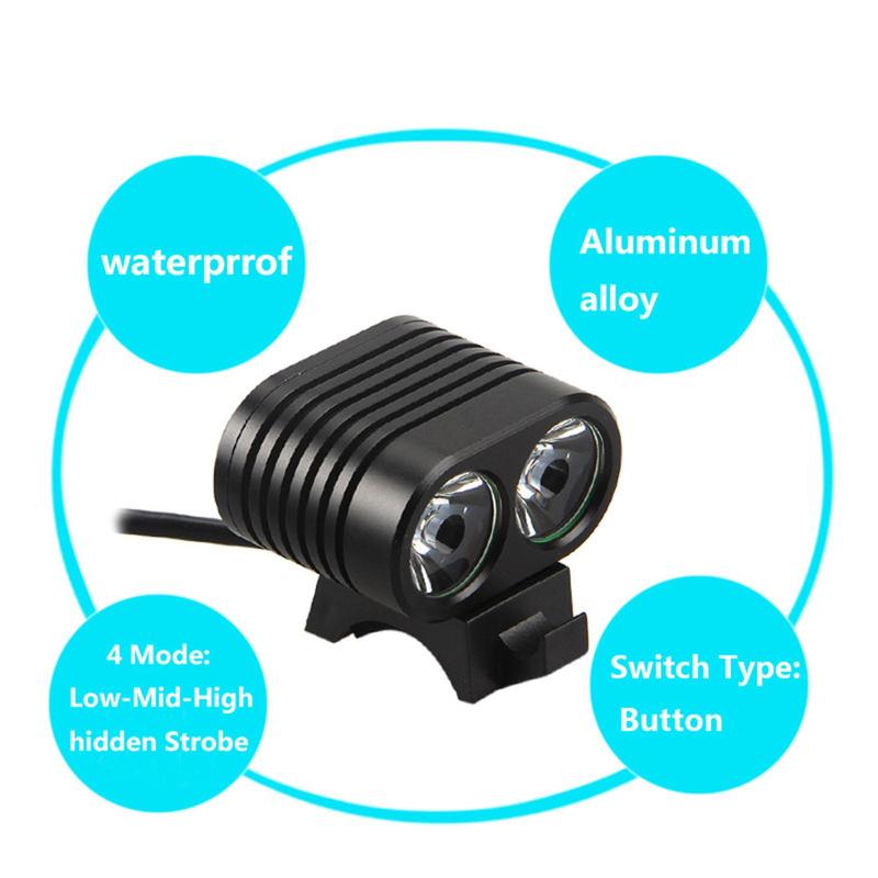 8000lumen 2x LED Cycling Front Bicycle & Bike Light, Bicycle Headlight, Outdoor Cycling Light, Bicycle Accessories