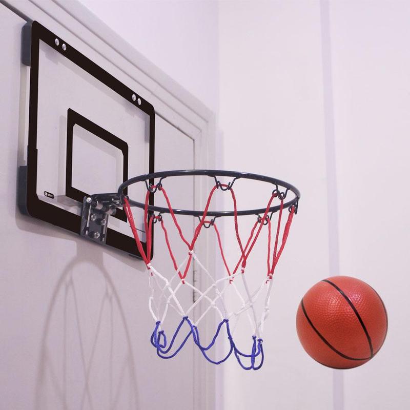 Basketball Hoop with 2 Counts Basketball, Wall Mounted Basketball Training Equipment, Indoor & Outdoor Basketball Equipment for Home Training