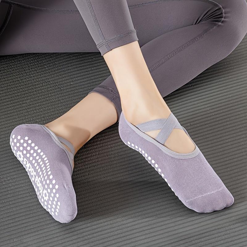 6 pairs of women's tube socks, silicone non-slip socks, indoor sports yoga pilates floor socks