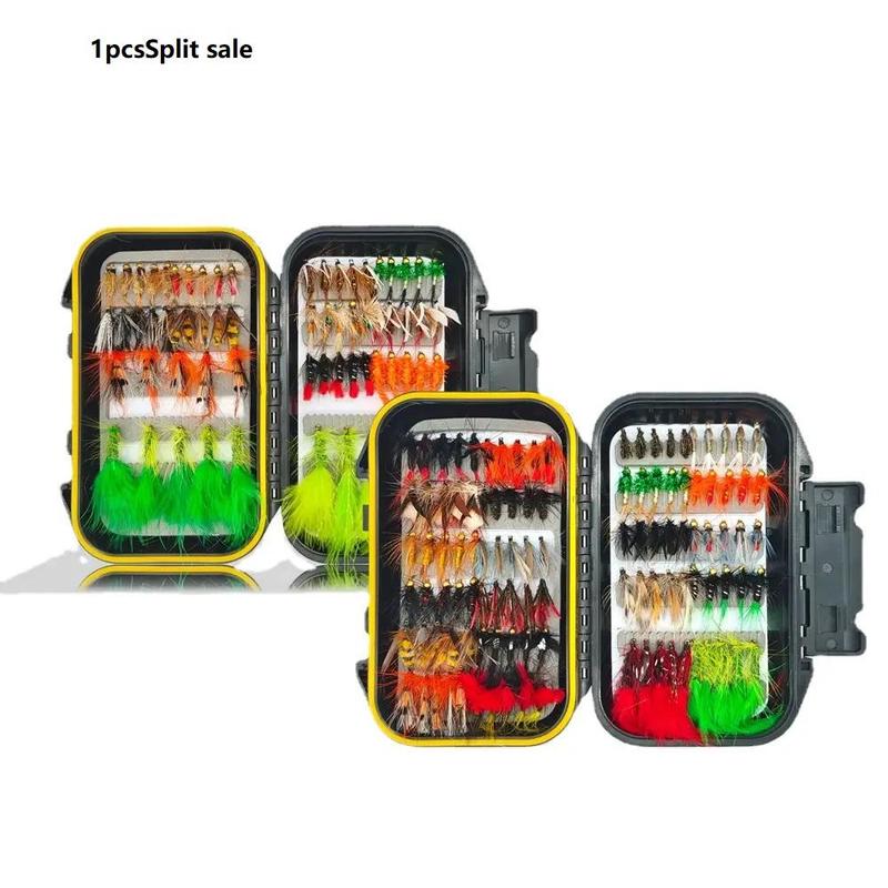 Fly Fishing Flies Assortment Kit, Portable Dry and Wet Nymph Design Fishing Lure for Outdoor Fishing