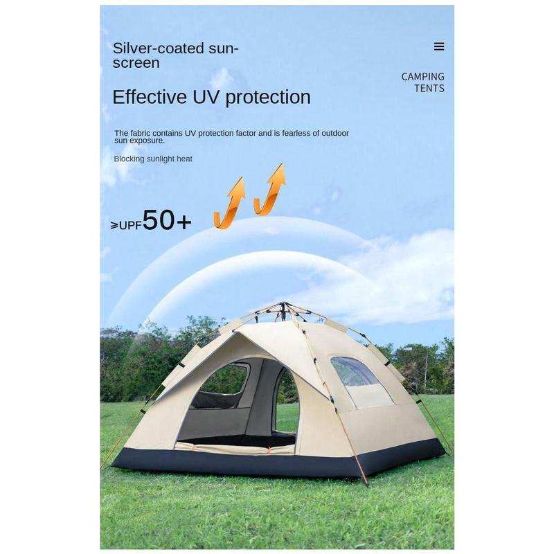 Outdoor Camping Automatic Quick Opening Tent, Silver-Coated Waterproof Sunshade Picnic Tent