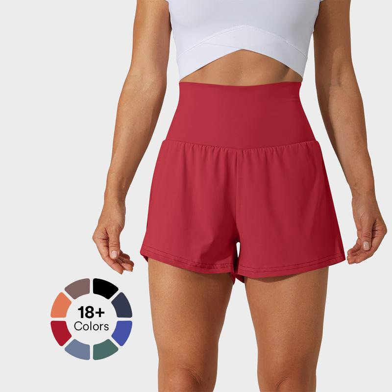 Super High Waisted Back Pocket & Side Hidden Pocket 2-in-1 Yoga Shorts 2.5