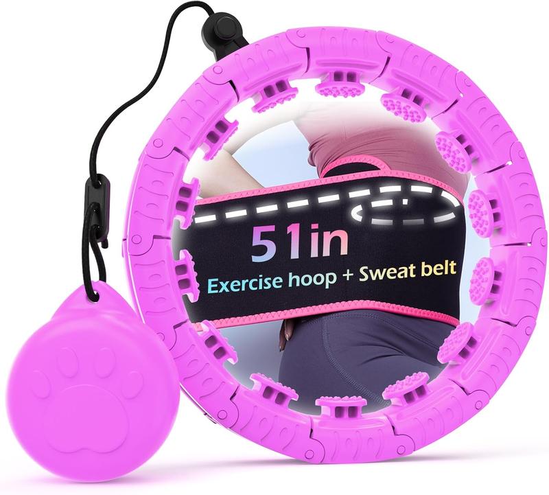 Weighted Hula Circle for Adults Weight Loss with Sweat Belt,Infinity Fitness Hoop Plus Size, Include 24 Detachable Links and Waist Trainer for Women plussize weightedhulahoop weight hulahoop hoolahoop j phula