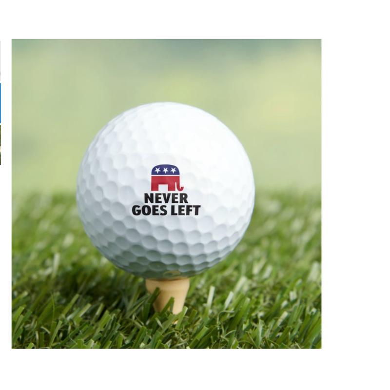 Republican Never Goes Left Golf Balls, 3-Pack Printed Golf Balls