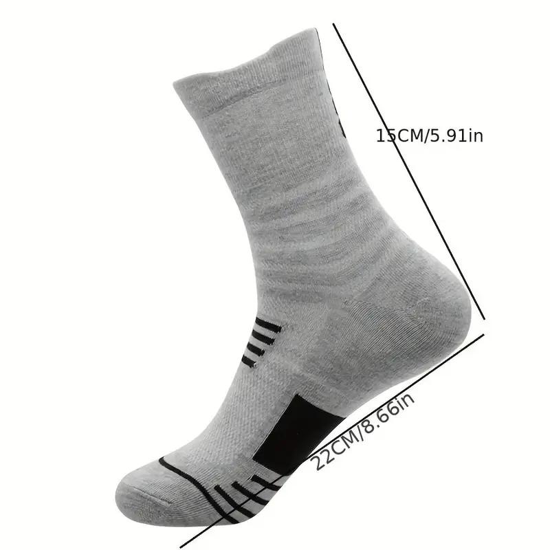 1 Pair 3-Pair Cushioned Athletic Crew Socks: Comfort-Fit, Moisture-Wicking & Durable for Outdoor Sports Enthusiasts