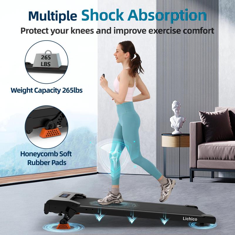 Lichico Incline 2-in-1 Under Desk Treadmill, Electric Walking Treadmill with Incline for Full-Body Workout,2.5-3.0HP Brushless Motor, Spacious Running Area, Ideal for Home and Office Use