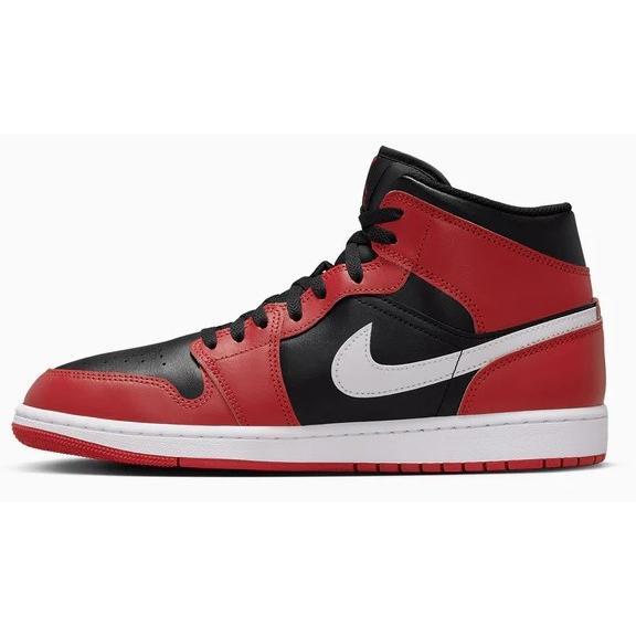 Men's Jordan 1 Mid Black White-Gym Red (DQ8426 061)