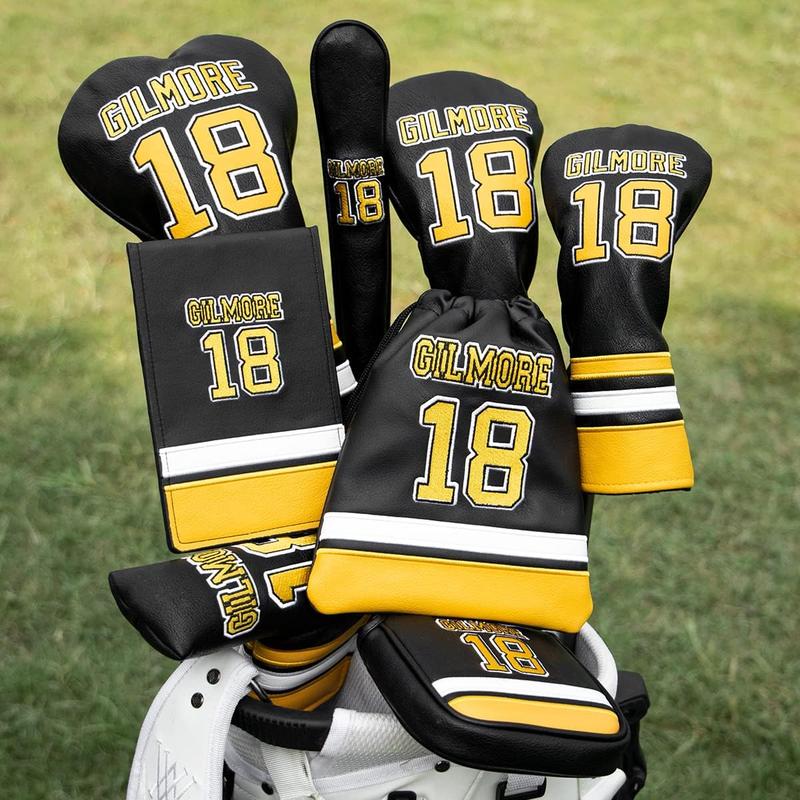 Golf Headcovers Golf Club Head Covers Sports Style Number 18 Premium Leather Driver Fairway(FW) Wood Hybrid(UT) with Number Tags, Golf Blade Mallet Putter Cover