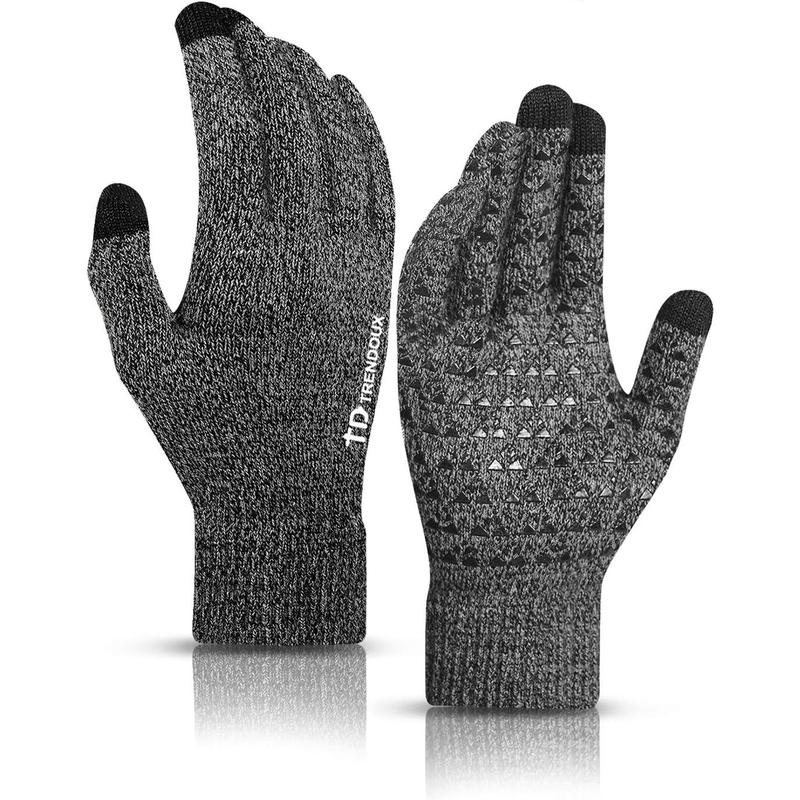 Winter Gloves for Men Women - Upgraded Touch Screen Cold Weather Thermal Warm Knit Glove for Running Driving Hiking