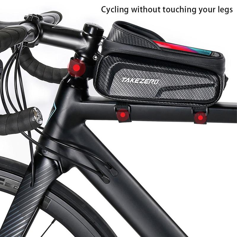 Portable Bike Front Tube Bag with Headphone Jack Design, Waterproof Bicycle Phone Bag with Sensitive Touch Screen, Bicycle Accessories for Outdoor Cycling