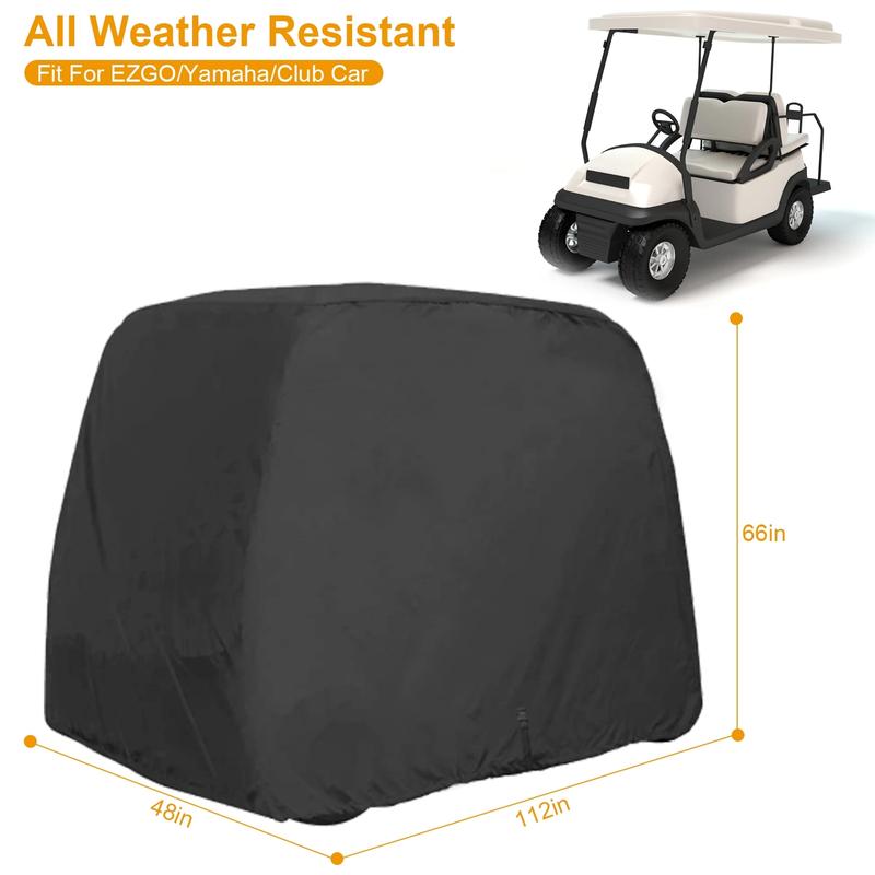 420D Outdoor Waterproof and Dustproof Heavy Duty Golf Cart Covers, Heavy-Duty Weatherproof Golf Cart Cover with Zippered Access - For Fits 2 4 Passenger EZ-GO, Club Car, Yamaha Models -For Universal Outdoor Dust, Sun, and Water Protective Accessory