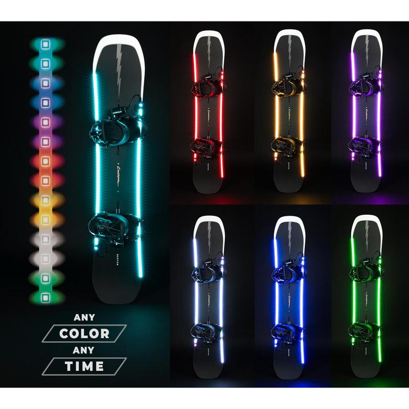 LED Snowboard Lighting System - ActionGlow (AG2) | 7 Color Modes, 100% Waterproof, Super Bright, Visible from Over a Half Mile, Easy 5 Minute Install