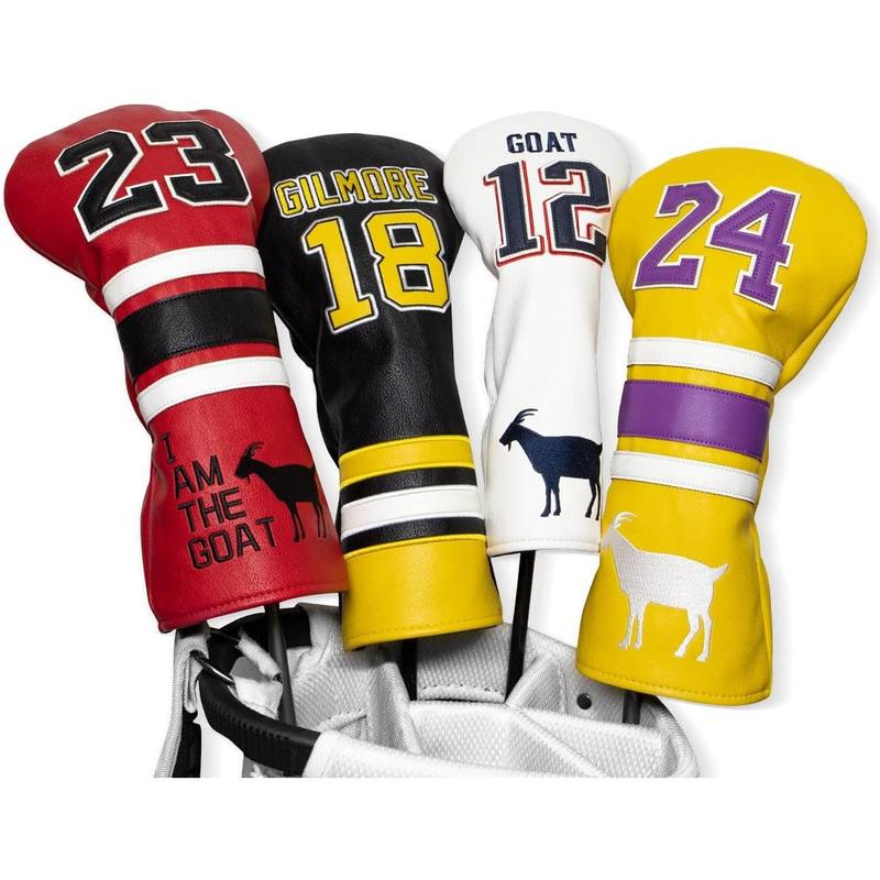 Golf Headcovers Golf Club Head Covers Sports Style Number 18 Premium Leather Driver Fairway(FW) Wood Hybrid(UT) with Number Tags, Golf Blade Mallet Putter Cover