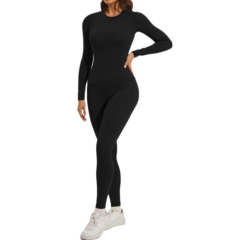 Two-piece Women's Yoga Jumpsuit, Exercise Ribbed Long Sleeved Sportwear, Hip Lifting Yoga Suit