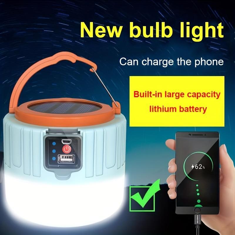 Portable Multifunctional Solar Camping Lamp, Solar Emergency Lamps Rechargeable Night Light for Hiking Travel Outdoor