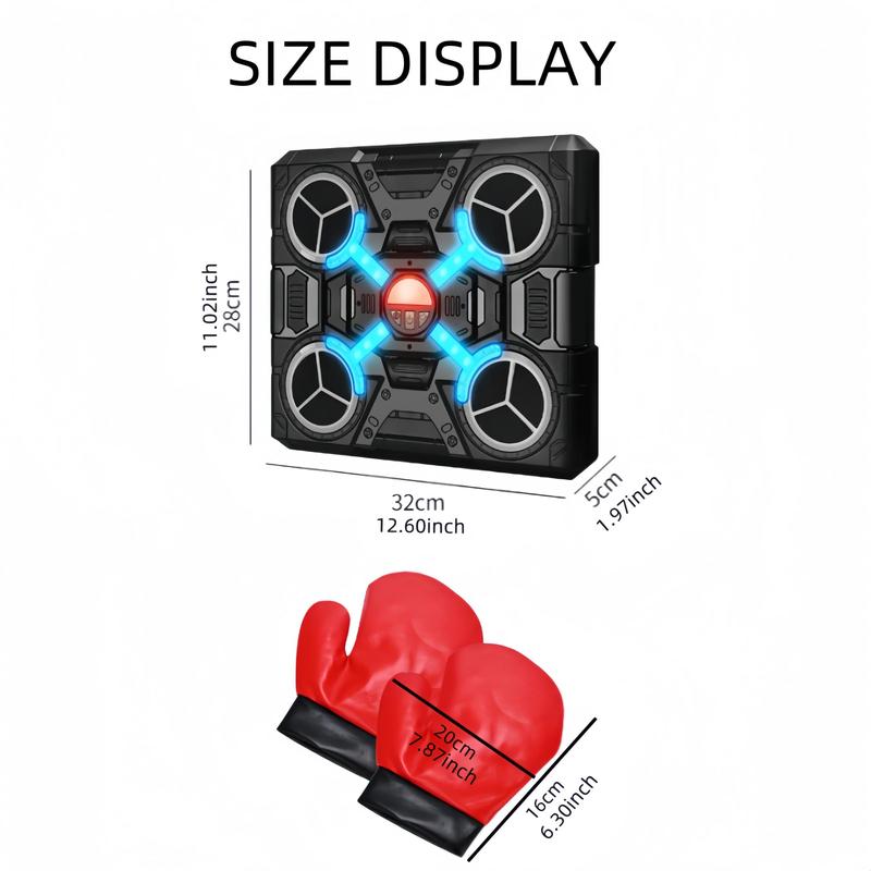 Smart Music Boxing Machine with Boxing Gloves, Wall Mounted Smart Bluetooth-compatible Music Boxing Trainer, Workout Punching Equipment for Home