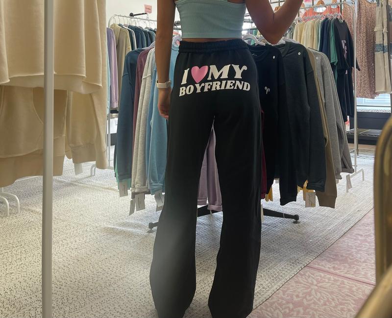 I Love My Boyfriend Print Jogger Sweatpants for Men Women, Perfect Gift for Christmas and Birthday