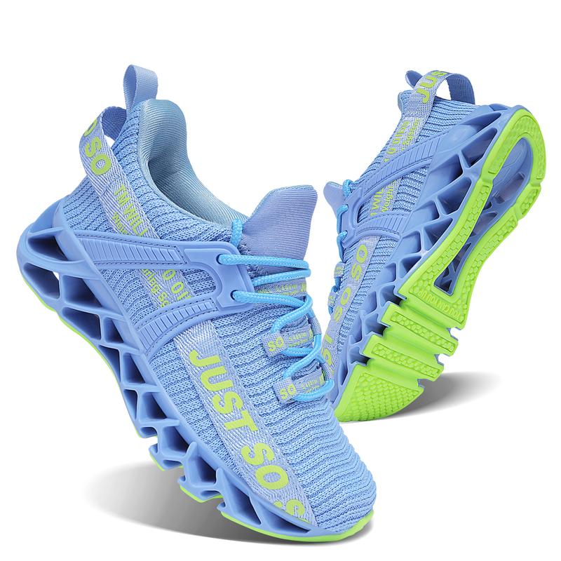 Sneakers For Kids Teenager - Breathable Lace Up Non-Slip Trendy Woven Knit Breathable Blade Type Boys Girls Shoes For Outdoor Running, All Seasons