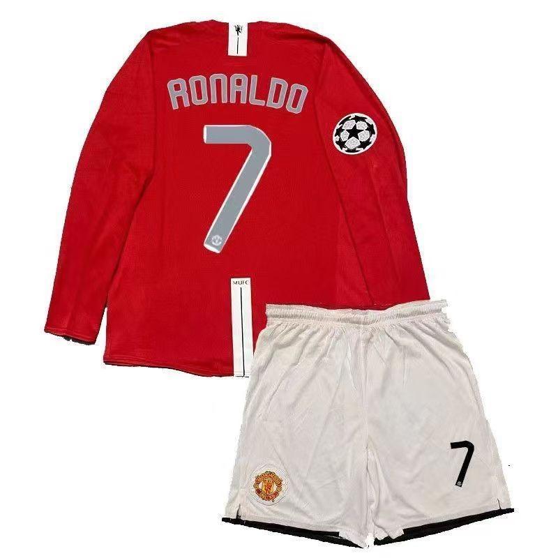 0708 Champions League MU final home jersey Ronaldo retro jersey children football training kit