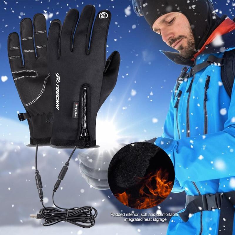 USB Touch Screen Gloves Heated Motorcycle Gloves Winter Ski Gloves for Women Men