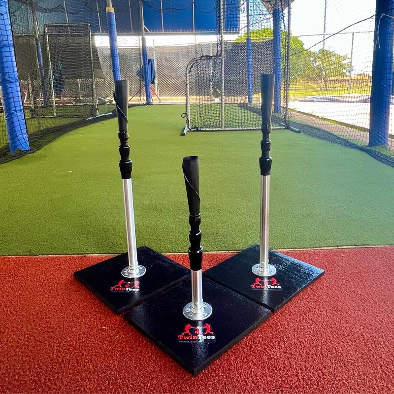 TwinTee 2.0 Heavy Duty Batting Tee - Doesn't Slide Or Fall - Adjustable Height