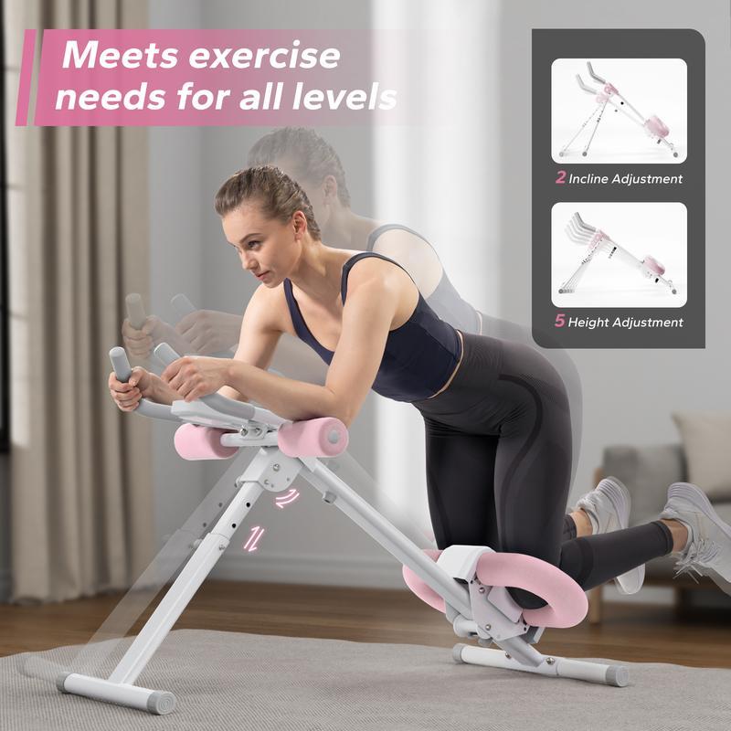 [S26]Adjustable Ab Trainer Machine with LCD Monitor, Foldable Abdominal Exercise Machine for abs, Core & Ab Trainer Machine at Home Gym, Workout for Arm, Leg, Buttocks Shaper