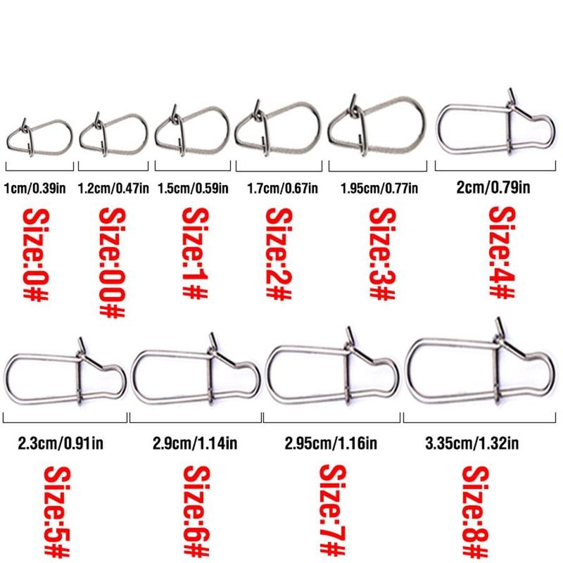 Fishing Snap Clip, 100pcs Quick Change Stainless Steel Fishing Swivel Snap, Fishing Tackle Accessories, Flyfishing, Solocamping, picnicaesthetic