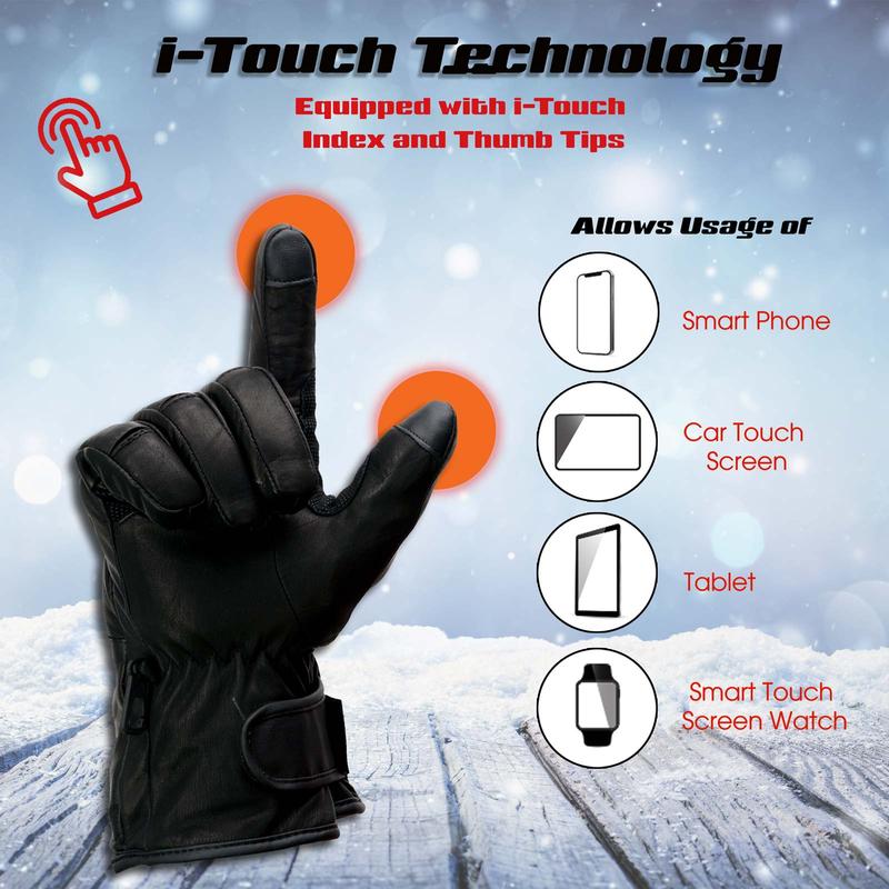 Milwaukee Leather Heated Winter Gloves for Motorcycle Ski Hunting Outdoors w  Battery Pack and i-Touch