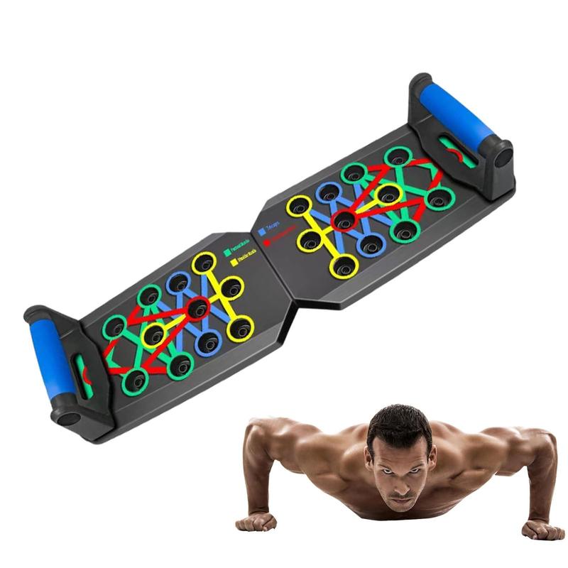 T-shaped Push Up Board Set with Collapsible Mat, Handles, and Non-slip Stickers, Ideal for Home Gym Chest and Abdominal Muscle Training.