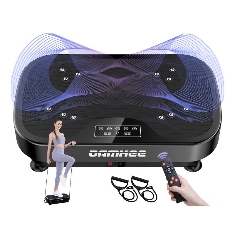 DamKee Vibration Plate Exercise Machine, 9 Modes Whole Body Workout Vibrating Fitness Platform for Buring Calories & Shaping, Wellness - Home Gym Equipment