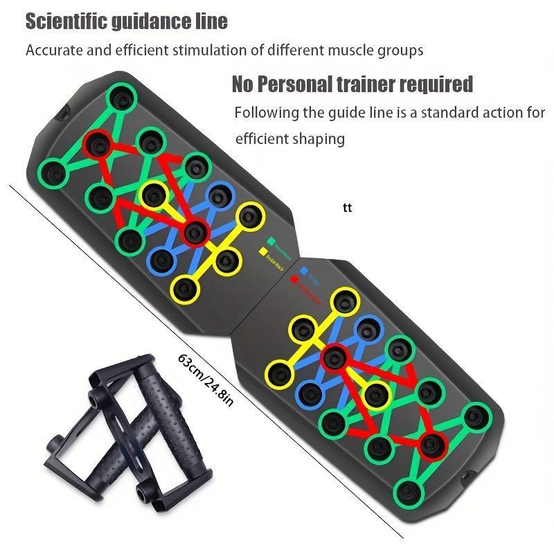 T-shaped Push Up Board Set with Collapsible Mat, Handles, and Non-slip Stickers, Ideal for Home Gym Chest and Abdominal Muscle Training.