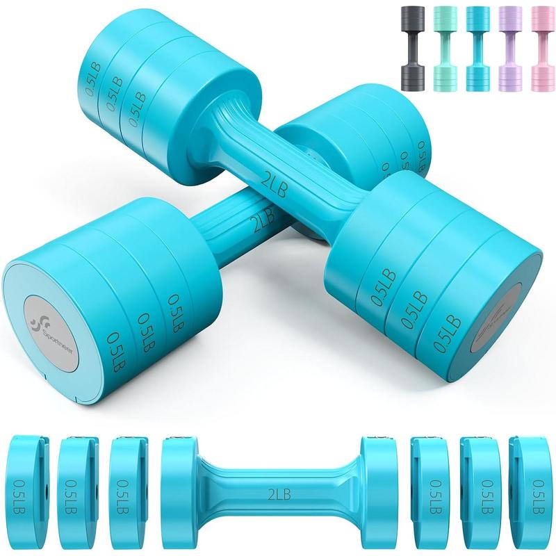 Adjustable Dumbbells Hand Weights Set:  5 lb Dumbbells Set of 2 Each 2lb 3lb 4lb 5lb Free Weights Fast Adjust Weight 4 In 1 Weights Dumbbells Set for Women Men Home Gym Exercise