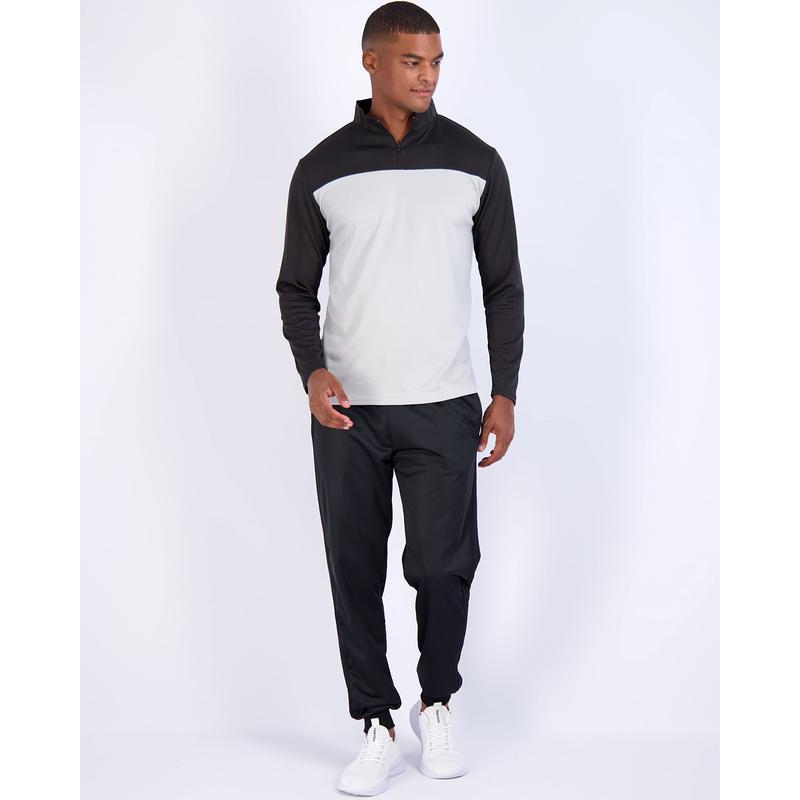 Real Essentials 3 Pack: Men's Mesh Long Sleeve Athletic Quarter Zip Pullover - Outdoor UPF 50+ (Available in Big & Tall)