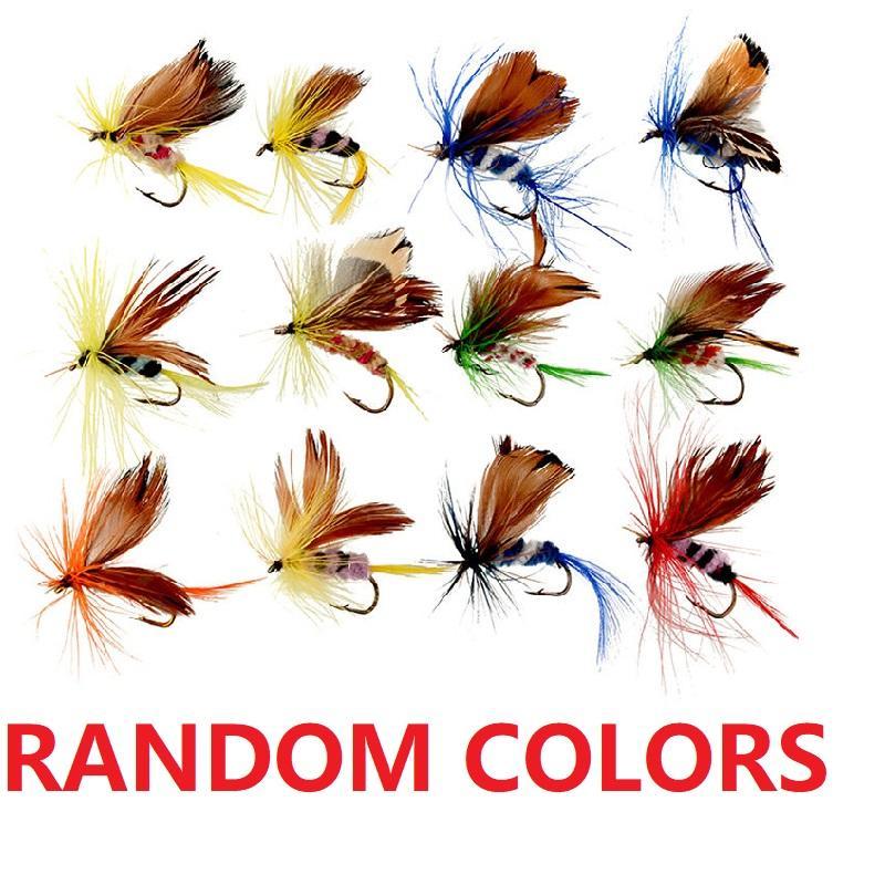 Random Color Artificial Fly Fishing Lure, 12pcs set Bionic Butterfly Hard Bait Plastic Fishing Lure, Fishing Accessories for Outdoor Fishing