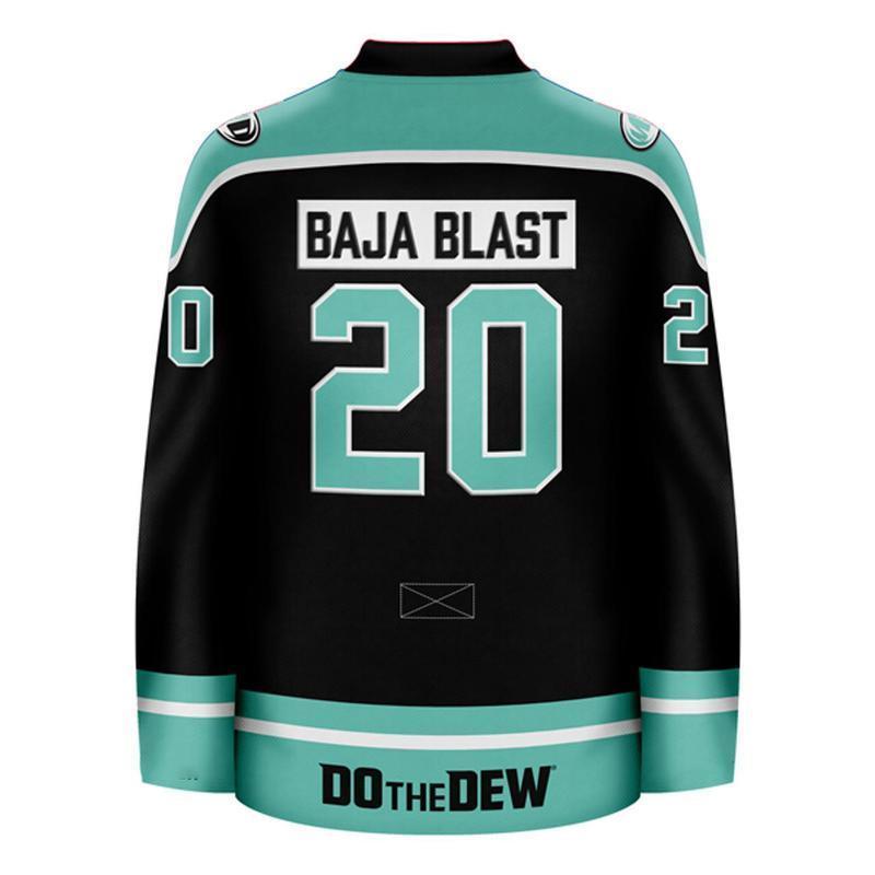 Mountain Dew Baja Blast Black Hockey Jersey #20 Hockey Jersey Shirt, Player Home Jersey