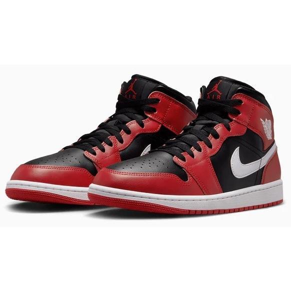 Men's Jordan 1 Mid Black White-Gym Red (DQ8426 061)