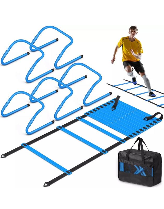 Agility Ladder Speed Training Equipment - Includes Agility Ladder,Jump Rope, Agility Hurdles,Disc Cones,Soccer Training Equipment for Youth Adults