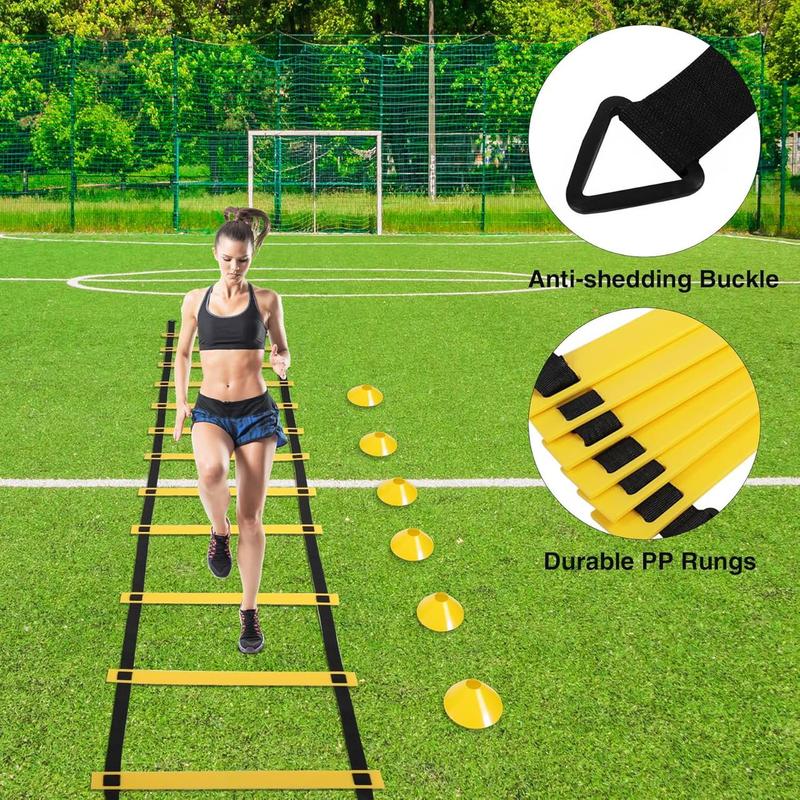 Agility Ladder Speed Training Equipment - Includes Agility Ladder,Jump Rope, Agility Hurdles,Disc Cones,Soccer Training Equipment for Youth Adults