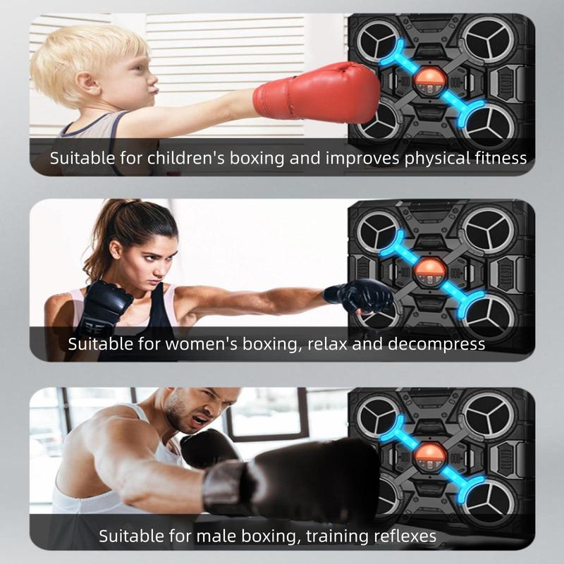 Smart Music Boxing Machine with Boxing Gloves, Wall Mounted Smart Bluetooth-compatible Music Boxing Trainer, Workout Punching Equipment for Home