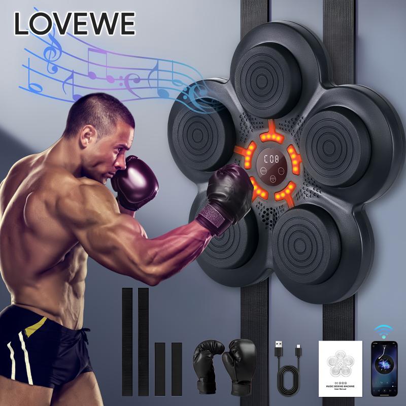 LOVEWE Music Boxing Machine With Boxing Gloves, New Model Music Boxing Machine For Adults, Training Machine With LED Electronic Wall Mounted For Home, Indoor & Gym