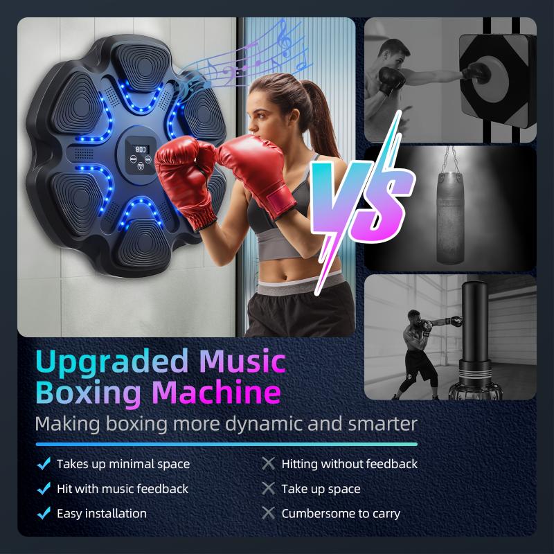 LOVEWE Music Boxing Machine With Boxing Gloves, New Model Music Boxing Machine For Adults, Training Machine With LED Electronic Wall Mounted For Home, Indoor & Gym