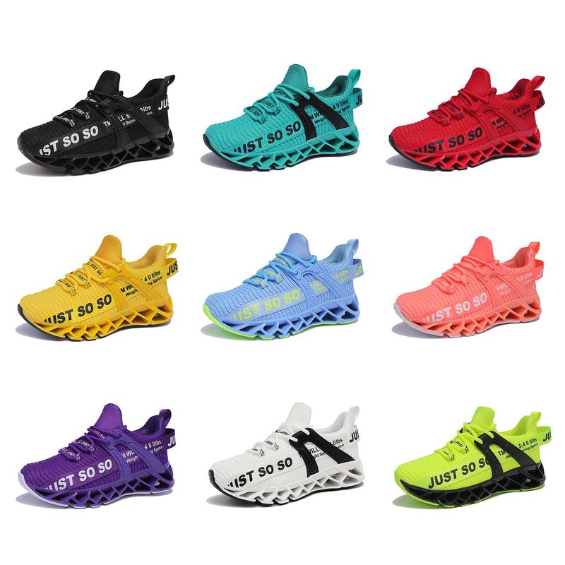 Sneakers For Kids Teenager - Breathable Lace Up Non-Slip Trendy Woven Knit Breathable Blade Type Boys Girls Shoes For Outdoor Running, All Seasons