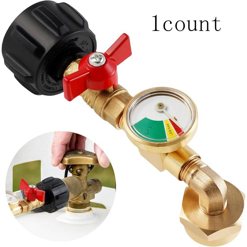 Outdoor Gas Cylinder Filler Connector with Luminous Meter, Portable Gas Connector, Safety Valve, Professional Installation Tool