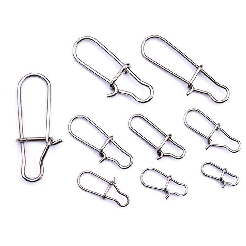 Fishing Snap Clip, 100pcs Quick Change Stainless Steel Fishing Swivel Snap, Fishing Tackle Accessories, Flyfishing, Solocamping, picnicaesthetic