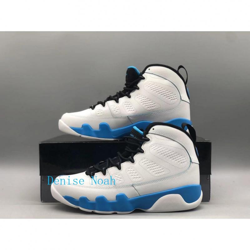 Jordan 9 winter hot white and blue trendy retro anti slip, wear-resistant, and shock-absorbing versatile basketball sports shoes