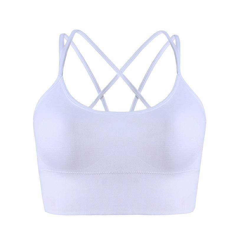 Large Size Sports Bra Women Cross Beautiful Back Underwired Bra Shockproof Sports Bra Yoga Workout Exercise Underwear